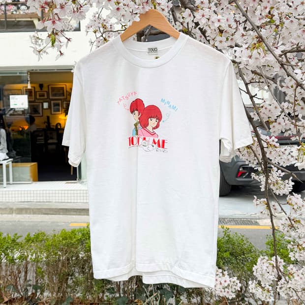 80s TOUCH 아다치 미츠루 애니메 티셔츠