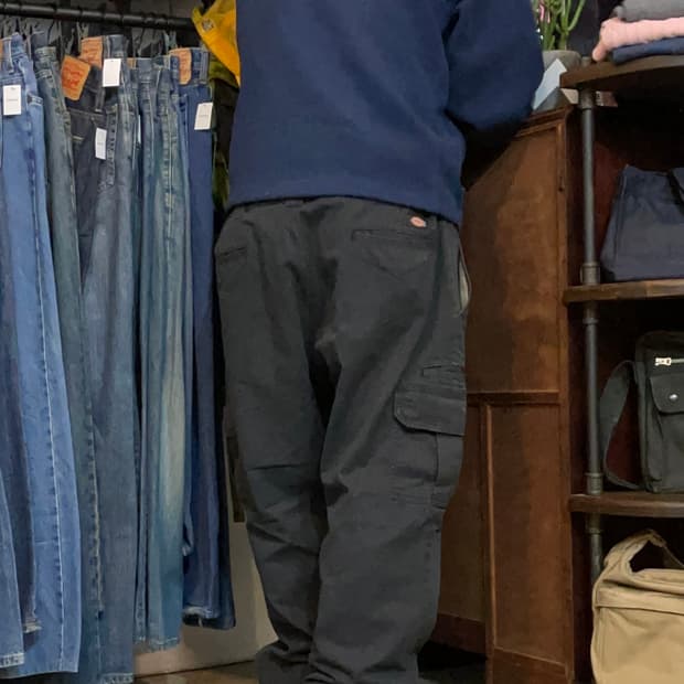 디키즈 블랙 코튼 카고팬츠