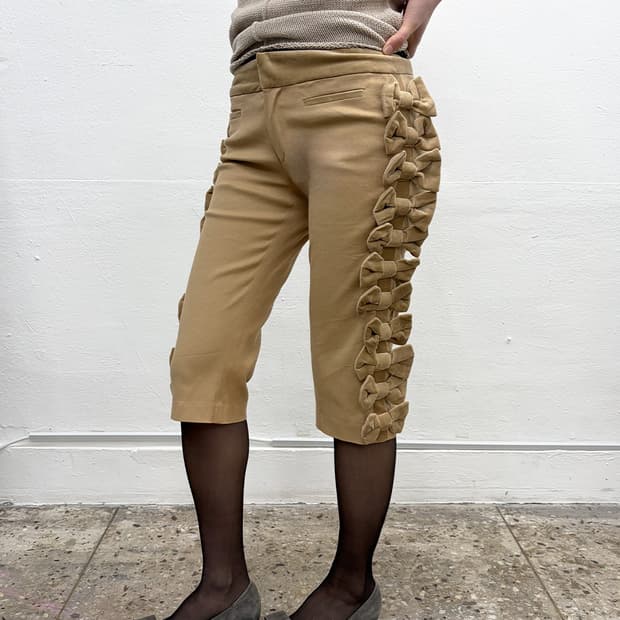 빈티지 보우 디테일 하프 팬츠