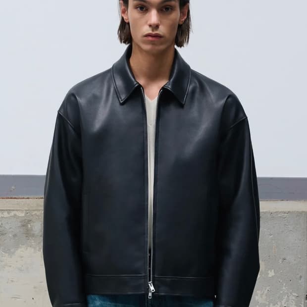 {L} 도프제이슨 오버핏 비건레더 싱글 자켓