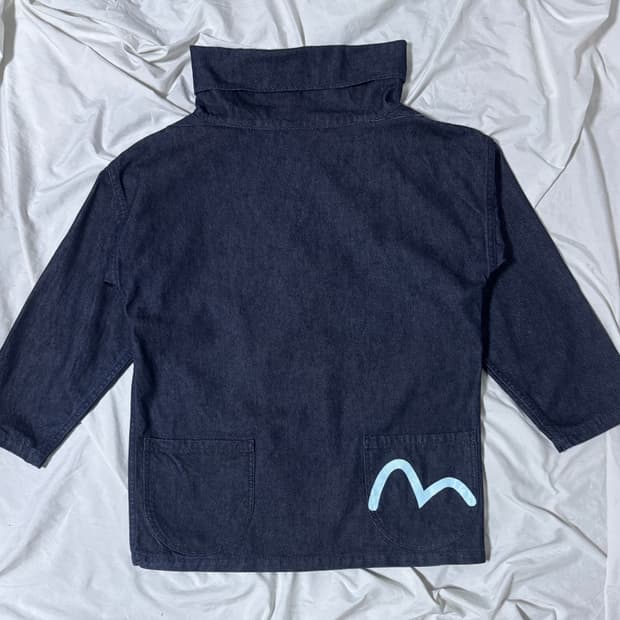 Yamane 페인트 데님 스모크 탑 에비수