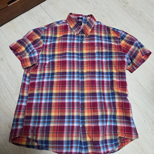 제이크루(J.Crew) 마드라스 체크 반팔 셔츠 XL