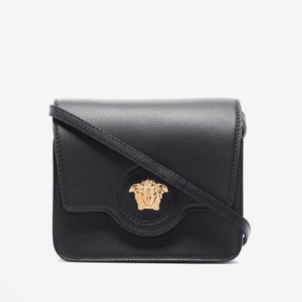 versace 라 메두사 크로스 바디 카프스킨 백