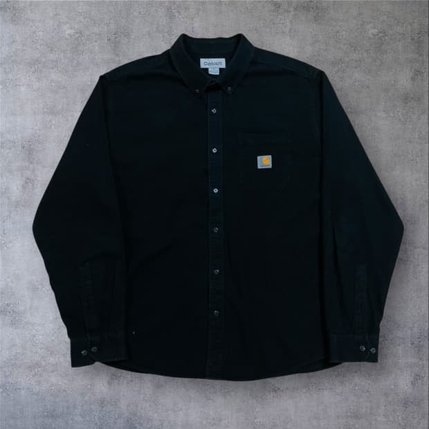 칼하트 박스 패치 로고 블랙 워크 셔츠