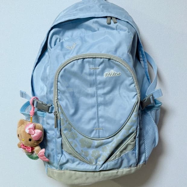 piko 피코  블루 백팩 가방 빈티지y2k 히메갸루 모리걸 도트 체크