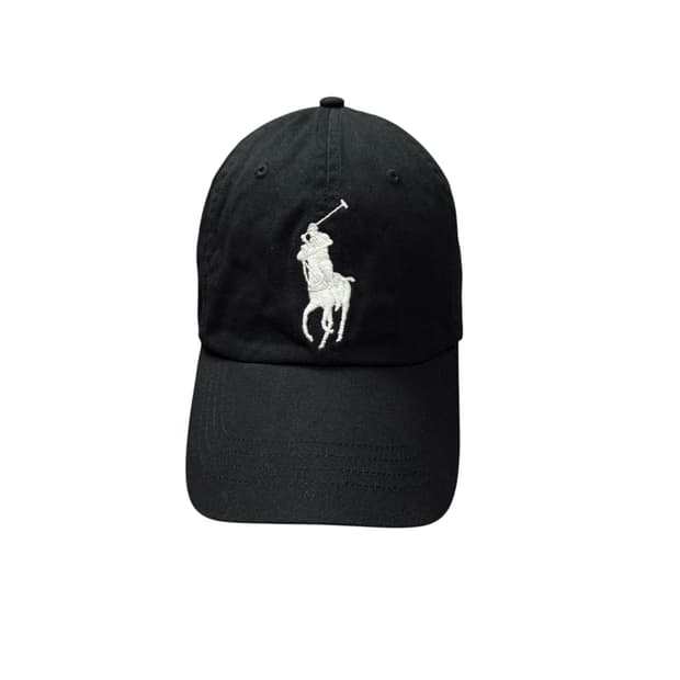 (OS) 폴로 랄프로렌 QR라벨 빅포니 볼캡 블랙