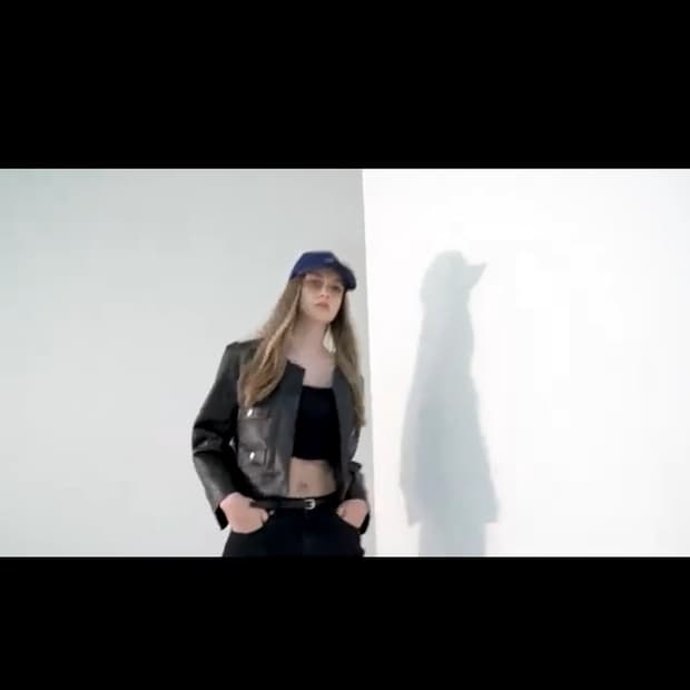 레이디볼륨 레더자켓 l