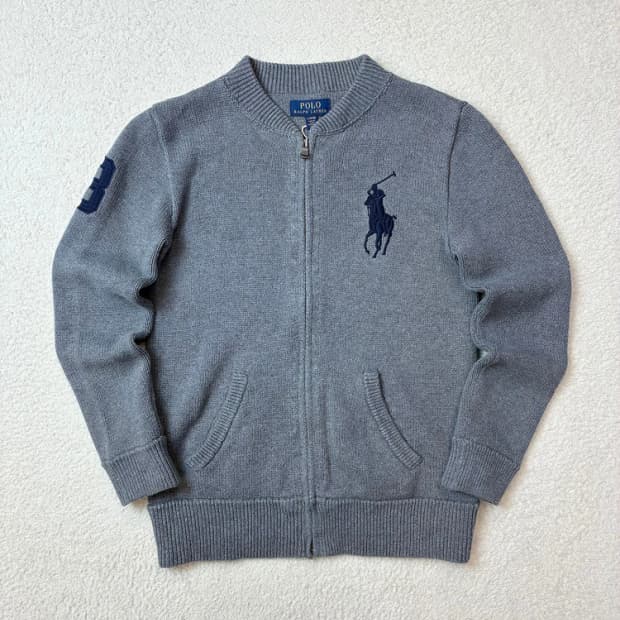 폴로 랄프로렌 100% 코튼 빅포니 니트 집업 PN5952