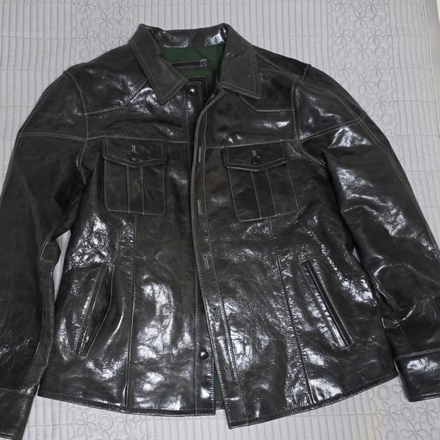 배지터블 염소가죽 트러커자켓