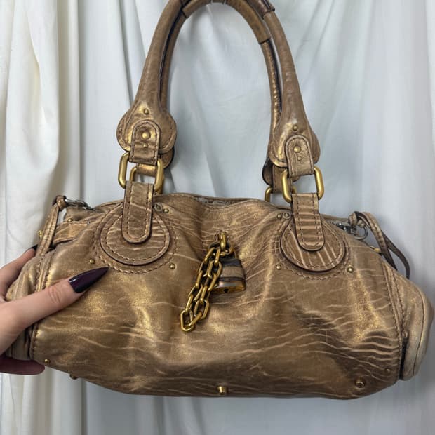 Gold Chloe paddington bag 