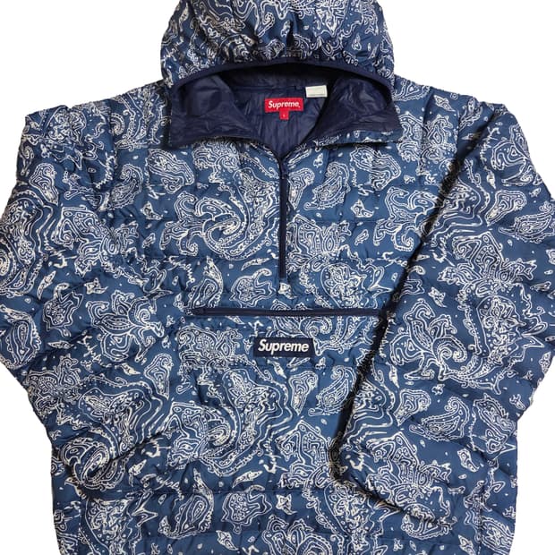 "Supreme Micro Down Half Zip Hooded Pull