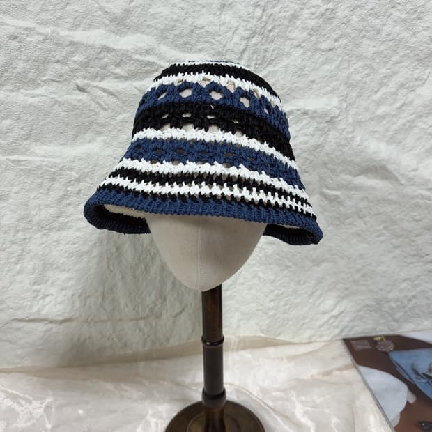 빈티지 스트라이프 벙거지 모자
