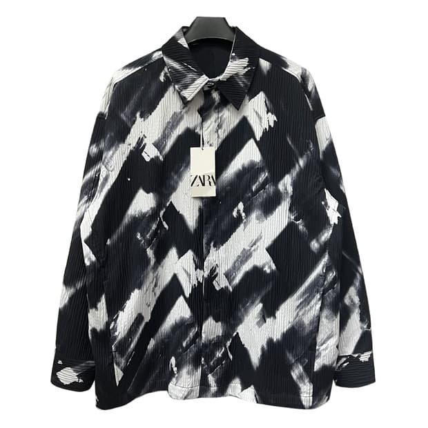 ZARA 자라 데드스탁 플리티드 이펙트 오버셔츠 L