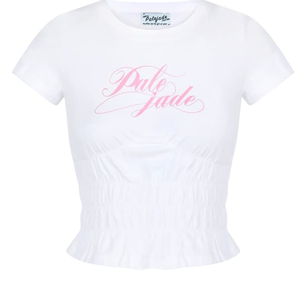페일제이드 Smoke Shirring Pink Logo T 새상품