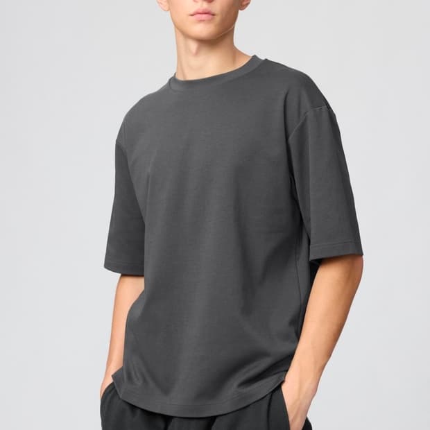 유니클로 에어리즘 오버사이즈 크루넥T 반팔