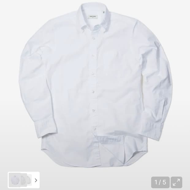 프로드셔츠 레귤러 옥스포드 셔츠 화이트 L