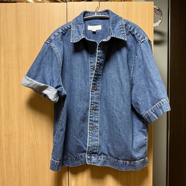 자라 (ZARA) 데님 반팔 셔츠 - (EUR S사이즈)