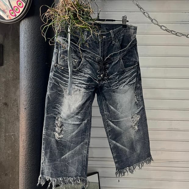 vtg punk layered washed short