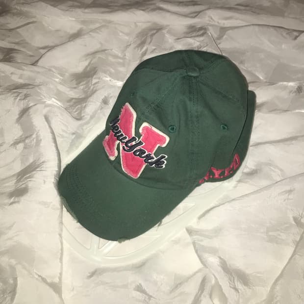 Vintage 갸루 핑크 Y2k 데미지 cap