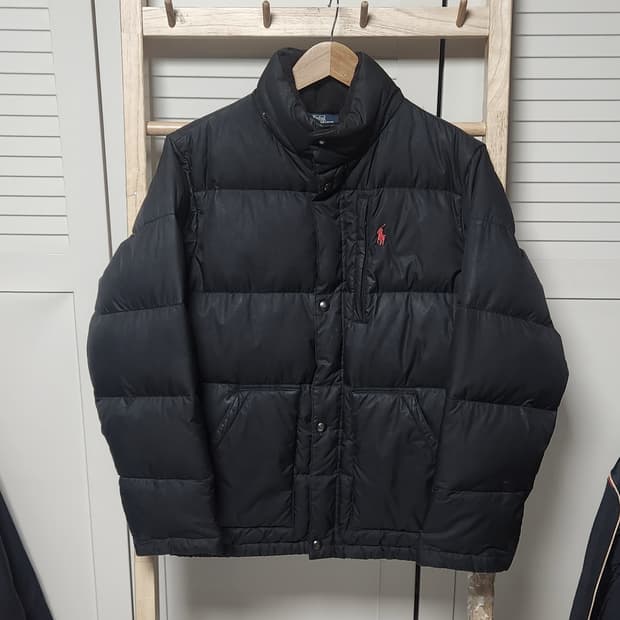 폴로 랄프로렌 여성 블랙 푸퍼 숏 패딩