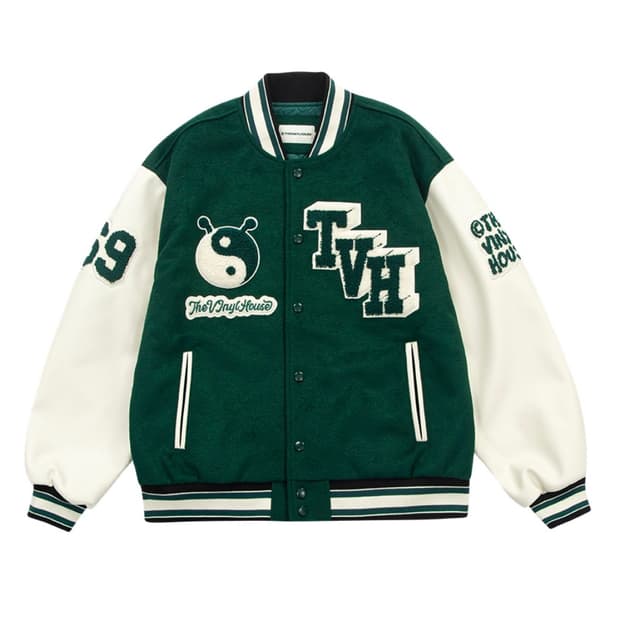 더 바이닐 하우스 바시티 자켓 그린