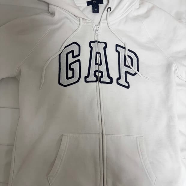 빈티지 갭 후드집업 화이트