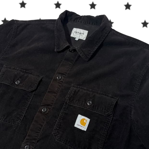칼하트 골덴 블랙 워싱 오버 셔츠
