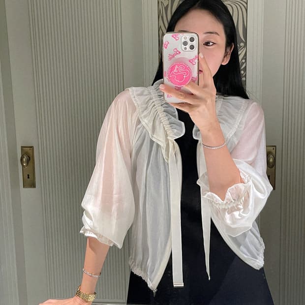 낸시렐라(nancyrella) 시어링 프릴자켓 프리사이즈 새상품