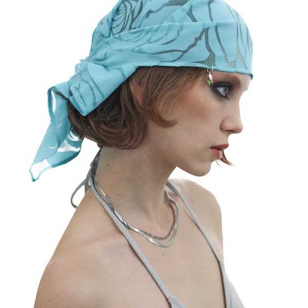 ROSE MESH PIERCING DURAG BLUE