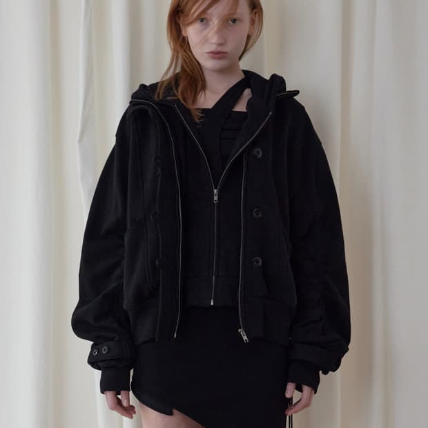 보헤미안서울 HOOD DETACHABLE JERSEY ZIP UP