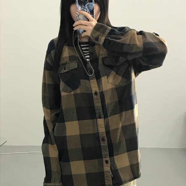 반스 체크 패턴 셔츠