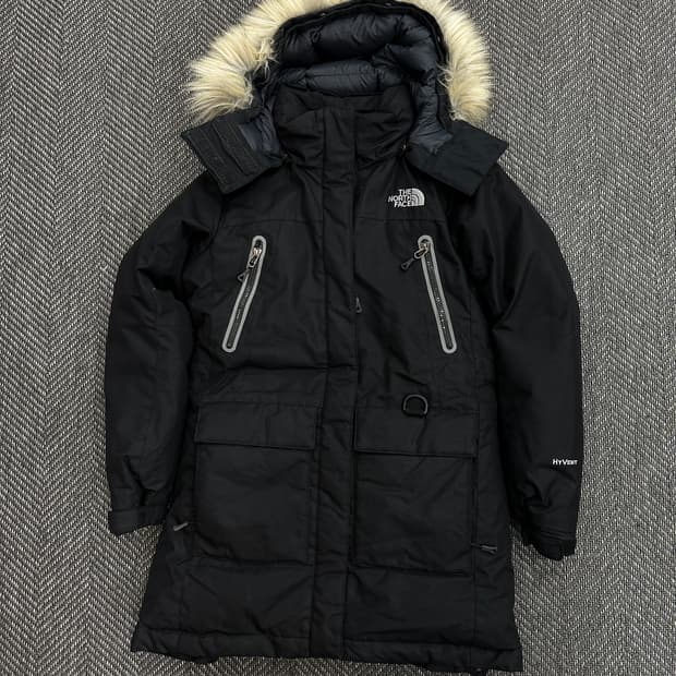 노스페이스 퍼후드 패딩 블랙