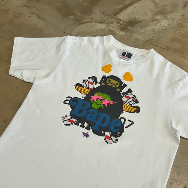 M 베이프 화이트 반팔티