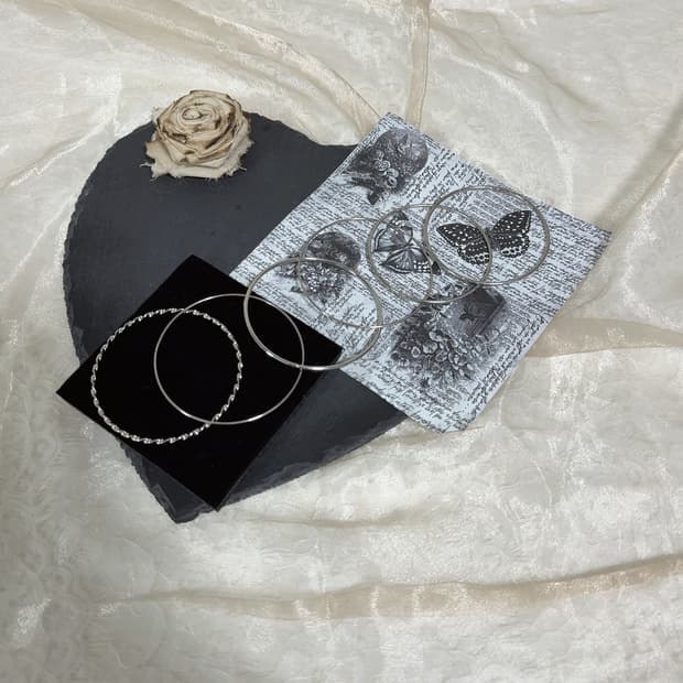 빈티지 메탈 6링 팔찌 세트