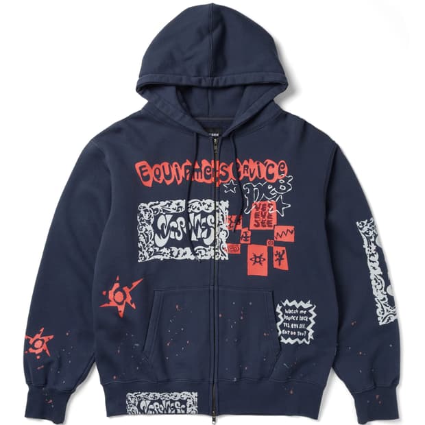 예스아이씨 Scanned Zip-up Hoodie Light Navy