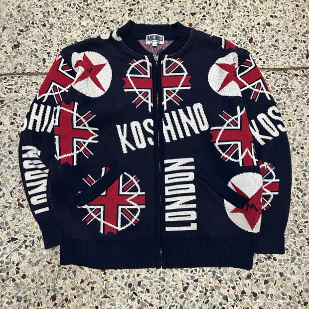 미치코 코시노 90S 유니언 잭 패턴 니트