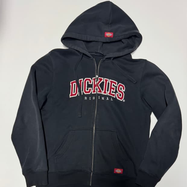 디키즈 Dickies 올드스쿨 스펠아웃 기모 후드집업 L 블랙