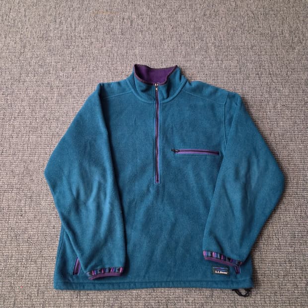 Rare 70s llbean USA  플리스 하프 집업 XL