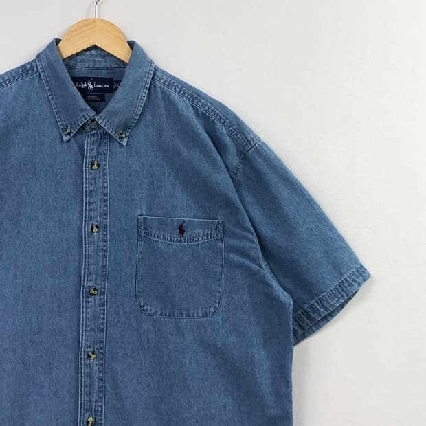 XL 폴로 데님 셔츠