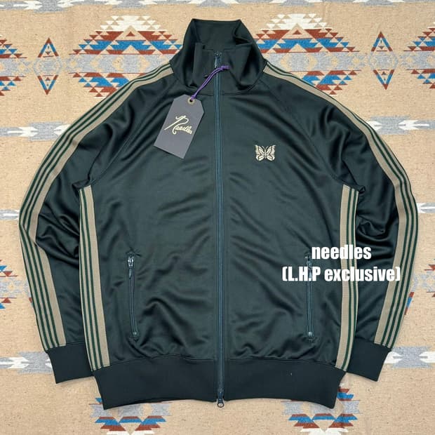[L] 니들스 x LHP 트랙 자켓 폴리 스무스 다크 그린