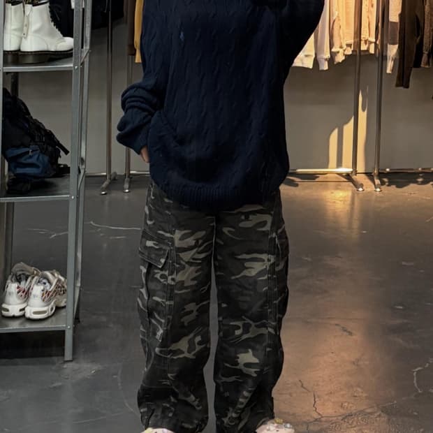 폴로랄프로렌 네이비 꽈배기 니트 A2420