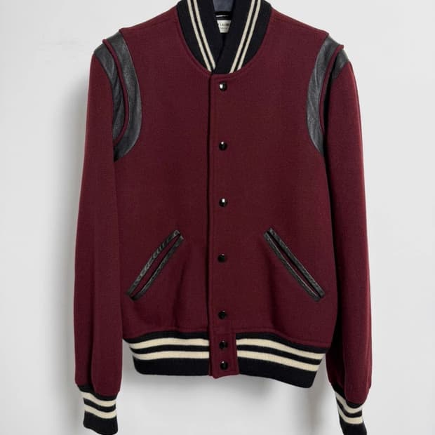 (구해요) 생로랑 테디자켓 버건디 46