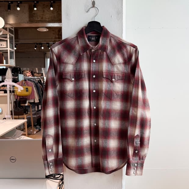 더블알엘 레드 체크 웨스턴 셔츠 