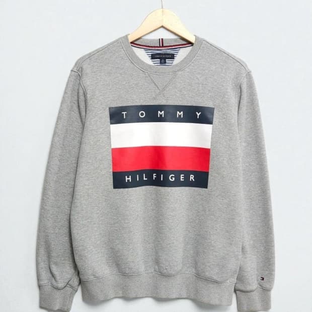 남녀공용M)tommy 타미힐피거 성조기 스웻 맨투맨