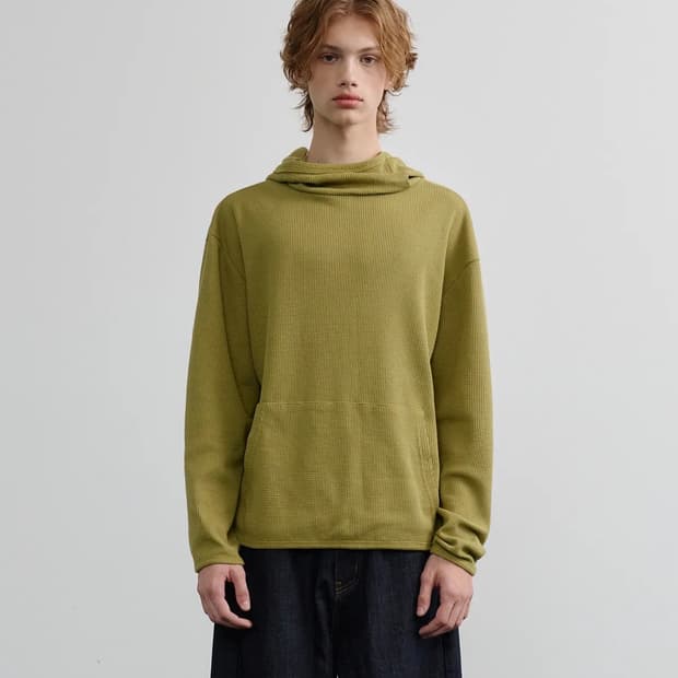 노운 waffle hooded t-shirts (avocado)