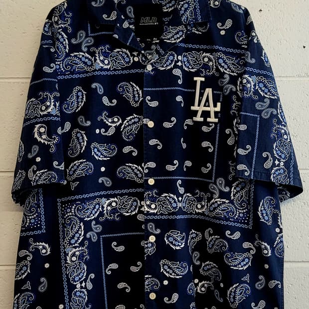 [110.XXL.오버핏] MLB LA 페이즐리 오버핏 반팔셔츠 판매