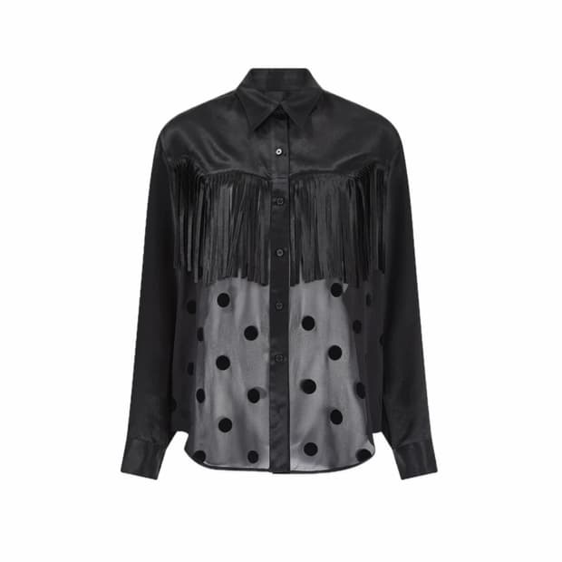마틴 로즈 블랙 프린지 셔츠