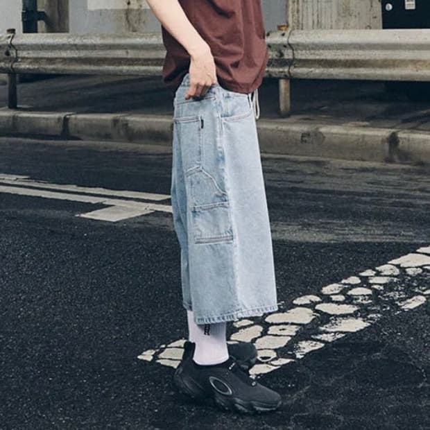 비에스래빗 bsrabbit 카펜터 루즈핏 데님 숏팬츠 반바지