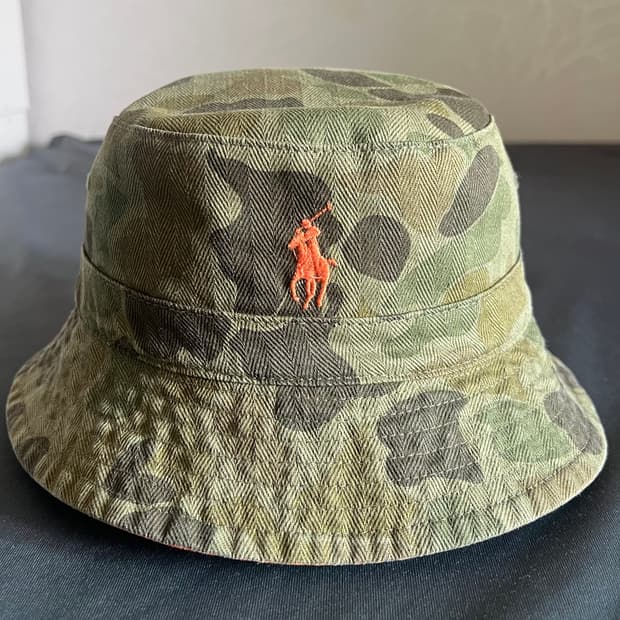 폴로랄프로렌 리버시블 버킷햇(카모/오렌지)