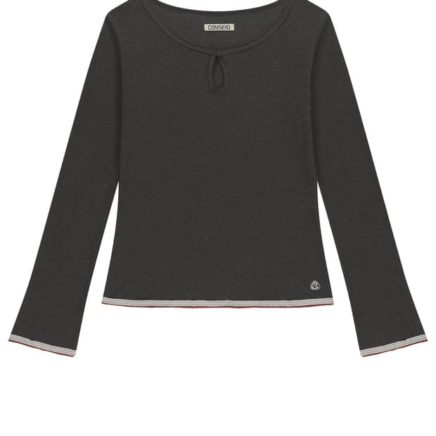 코이세이오 EYELET LACE LONGSLEEVES ASH BROWN
